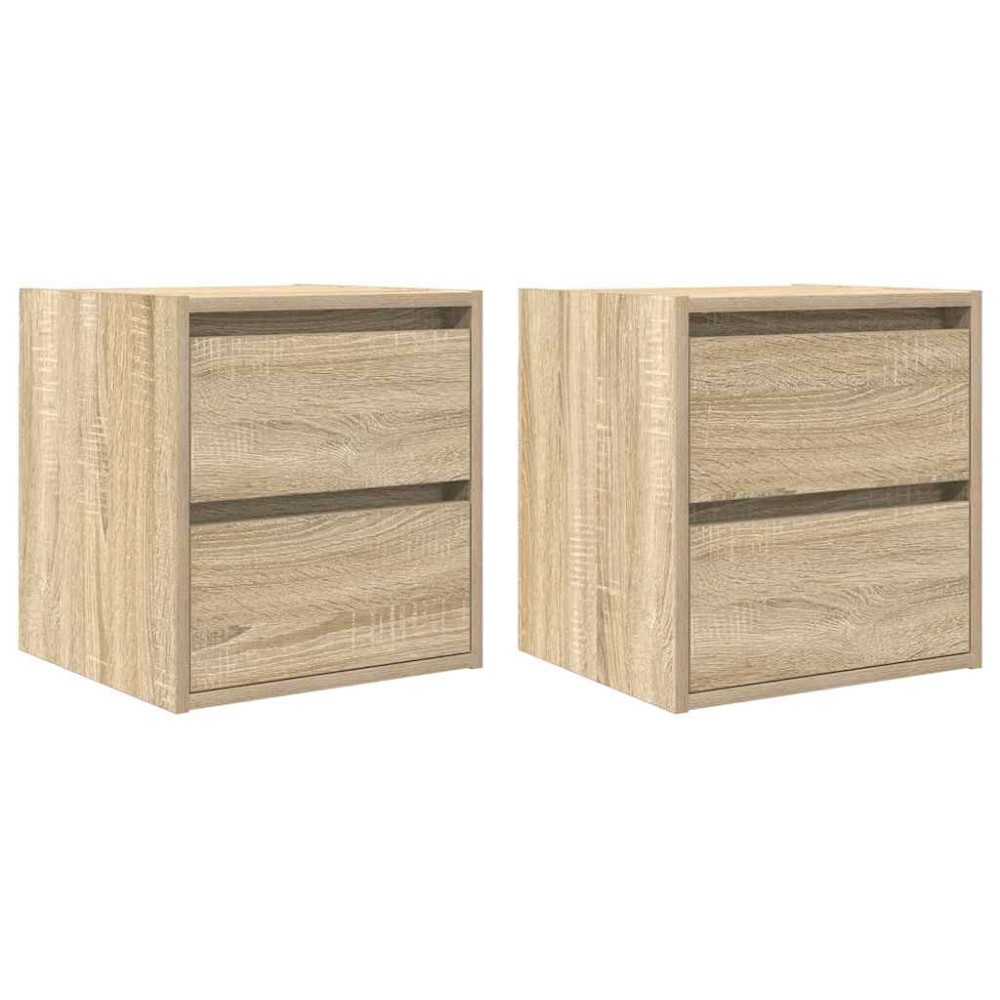 vidaXL Noptiere montate pe perete 2 buc Stejar Sonoma 38x34x40 cm