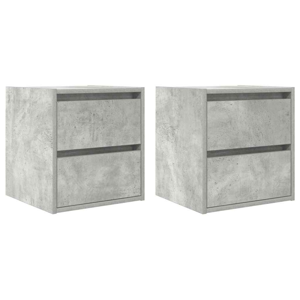 vidaXL Noptiere montate pe perete 2 buc Beton Gri 38x34x40 cm