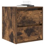 vidaXL Noptiera montata pe perete din stejar afumat 38x34x40 cm