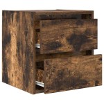 vidaXL Noptiera montata pe perete din stejar afumat 38x34x40 cm