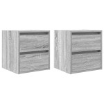 vidaXL Noptiere montate pe perete 2 buc Gri Sonoma 38x34x40 cm vidaXL Noptiere montate pe perete 2 buc Gri Sonoma 38x34x40 cm