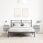 vidaXL Noptiere montate pe perete 2 buc Gri Sonoma 38x34x40 cm vidaXL Noptiere montate pe perete 2 buc Gri Sonoma 38x34x40 cm