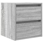 vidaXL Noptiere montate pe perete 2 buc Gri Sonoma 38x34x40 cm vidaXL Noptiere montate pe perete 2 buc Gri Sonoma 38x34x40 cm