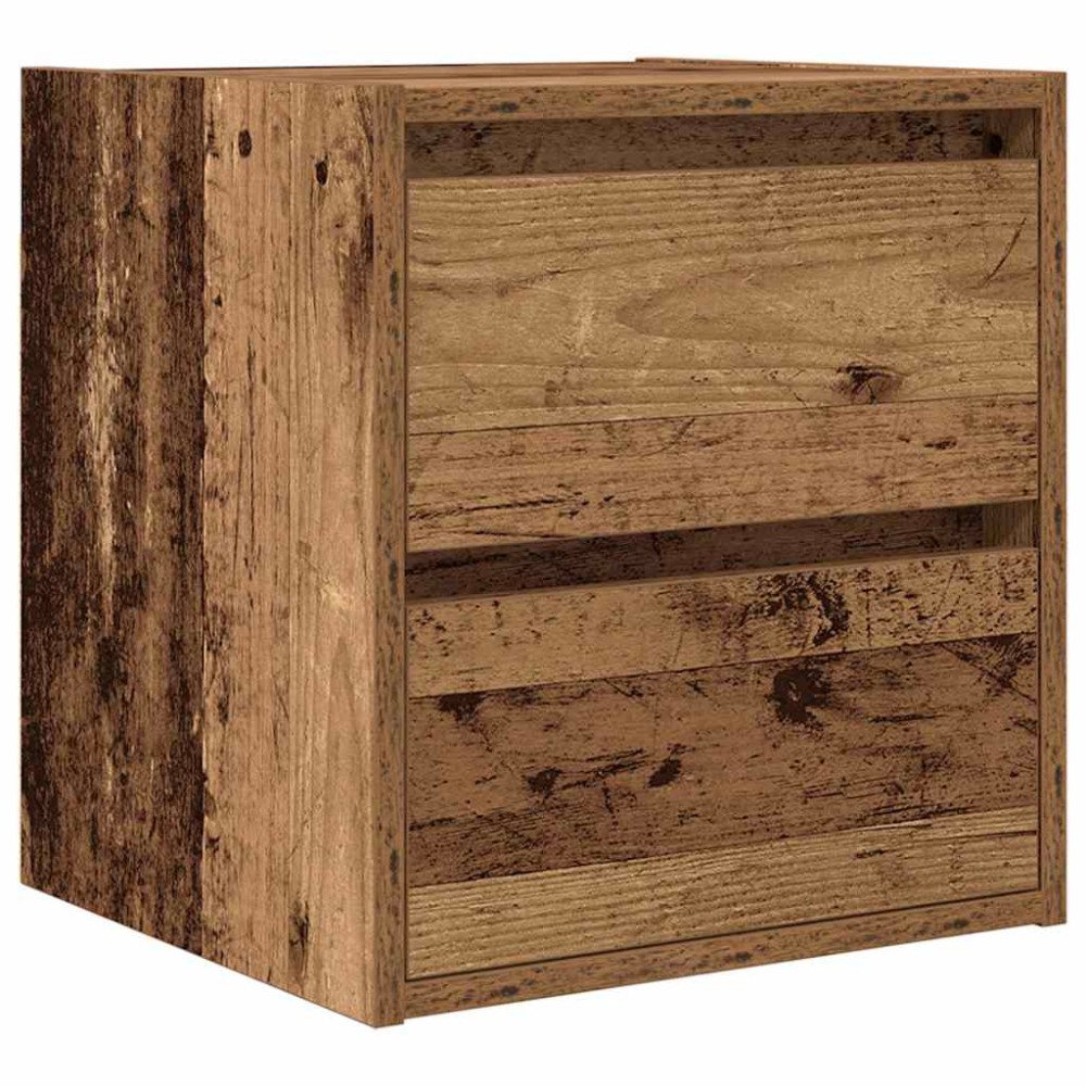 vidaXL Noptiera montata pe perete lemn vechi 38x34x40 cm