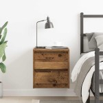 vidaXL Noptiera montata pe perete lemn vechi 38x34x40 cm
