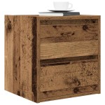vidaXL Noptiera montata pe perete lemn vechi 38x34x40 cm
