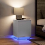 vidaXL Noptiera cu lumini LED alb 38x34x50 cm vidaXL Noptiera cu lumini LED alb 38x34x50 cm