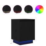 vidaXL Noptiera cu lumini LED Negru 38x34x50 cm vidaXL Noptiera cu lumini LED Negru 38x34x50 cm