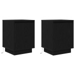 vidaXL Noptiere cu lumini LED 2 buc Negru 38x34x50 cm