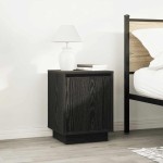 vidaXL Noptiere cu lumini LED 2 buc Negru 38x34x50 cm