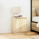 vidaXL Noptiera cu lumini LED Stejar Sonoma 38x34x50 cm vidaXL Noptiera cu lumini LED Stejar Sonoma 38x34x50 cm