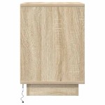 vidaXL Noptiera cu lumini LED Stejar Sonoma 38x34x50 cm vidaXL Noptiera cu lumini LED Stejar Sonoma 38x34x50 cm