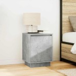 vidaXL Noptiera cu lumini LED Gri beton 38x34x50 cm vidaXL Noptiera cu lumini LED Gri beton 38x34x50 cm