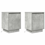 vidaXL Noptiere cu lumini LED 2 buc Beton Gri 38x34x50 cm vidaXL Noptiere cu lumini LED 2 buc Beton Gri 38x34x50 cm