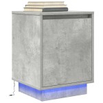 vidaXL Noptiere cu lumini LED 2 buc Beton Gri 38x34x50 cm vidaXL Noptiere cu lumini LED 2 buc Beton Gri 38x34x50 cm