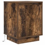 vidaXL Noptiera cu lumini LED Stejar afumat 38x34x50 cm vidaXL Noptiera cu lumini LED Stejar afumat 38x34x50 cm
