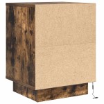 vidaXL Noptiera cu lumini LED Stejar afumat 38x34x50 cm vidaXL Noptiera cu lumini LED Stejar afumat 38x34x50 cm