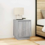 vidaXL Noptiera cu lumini LED Gri Sonoma 38x34x50 cm vidaXL Noptiera cu lumini LED Gri Sonoma 38x34x50 cm