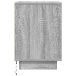vidaXL Noptiera cu lumini LED Gri Sonoma 38x34x50 cm vidaXL Noptiera cu lumini LED Gri Sonoma 38x34x50 cm