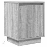 vidaXL Noptiere cu lumini LED 2 buc Gri Sonoma 38x34x50 cm vidaXL Noptiere cu lumini LED 2 buc Gri Sonoma 38x34x50 cm