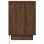 vidaXL Noptiera cu lumini LED Stejar maro 38x34x50 cm vidaXL Noptiera cu lumini LED Stejar maro 38x34x50 cm