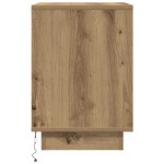vidaXL Noptiera cu lumini LED Stejar Artisan 38x34x50 cm vidaXL Noptiera cu lumini LED Stejar Artisan 38x34x50 cm