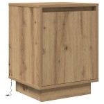 vidaXL Noptiere cu lumini LED 2 buc Stejar Artisan 38x34x50 cm vidaXL Noptiere cu lumini LED 2 buc Stejar Artisan 38x34x50 cm
