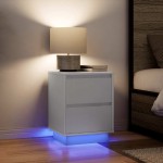 vidaXL Noptiera cu lumini LED alb 38x34x50 cm vidaXL Noptiera cu lumini LED alb 38x34x50 cm