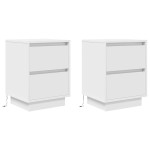 vidaXL Noptiere cu lumini LED 2 buc Alb 38x34x50 cm