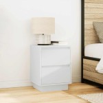 vidaXL Noptiere cu lumini LED 2 buc Alb 38x34x50 cm