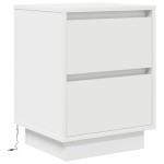 vidaXL Noptiere cu lumini LED 2 buc Alb 38x34x50 cm