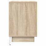 vidaXL Noptiera cu lumini LED Stejar Sonoma 38x34x50 cm vidaXL Noptiera cu lumini LED Stejar Sonoma 38x34x50 cm