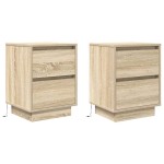 vidaXL Noptiere cu lumini LED 2 buc Stejar Sonoma 38x34x50 cm vidaXL Noptiere cu lumini LED 2 buc Stejar Sonoma 38x34x50 cm