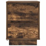 vidaXL Noptiera cu lumini LED Stejar afumat 38x34x50 cm vidaXL Noptiera cu lumini LED Stejar afumat 38x34x50 cm