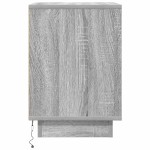 vidaXL Noptiera cu lumini LED Gri Sonoma 38x34x50 cm vidaXL Noptiera cu lumini LED Gri Sonoma 38x34x50 cm