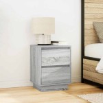 vidaXL Noptiere cu lumini LED 2 buc Gri Sonoma 38x34x50 cm