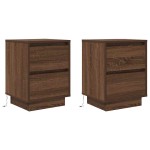 vidaXL Noptiere cu lumini LED 2 buc Stejar maro 38x34x50 cm vidaXL Noptiere cu lumini LED 2 buc Stejar maro 38x34x50 cm