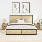 vidaXL Noptiere cu lumini LED 2 buc Stejar Artisan 38x34x50 cm