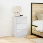 vidaXL Noptiera cu lumini LED alb 38x34x65 cm vidaXL Noptiera cu lumini LED alb 38x34x65 cm