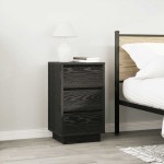vidaXL Noptiera cu lumini LED Negru 38x34x65 cm vidaXL Noptiera cu lumini LED Negru 38x34x65 cm