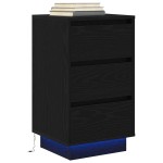 vidaXL Noptiera cu lumini LED Negru 38x34x65 cm vidaXL Noptiera cu lumini LED Negru 38x34x65 cm