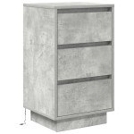 vidaXL Noptiera cu lumini LED Gri beton 38x34x65 cm vidaXL Noptiera cu lumini LED Gri beton 38x34x65 cm