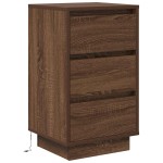 vidaXL Noptiera cu lumini LED Stejar maro 38x34x65 cm vidaXL Noptiera cu lumini LED Stejar maro 38x34x65 cm