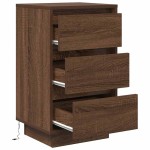 vidaXL Noptiera cu lumini LED Stejar maro 38x34x65 cm vidaXL Noptiera cu lumini LED Stejar maro 38x34x65 cm