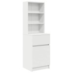 vidaXL Noptiera alb 39x35x125 cm lemn prelucrat vidaXL Noptiera alb 39x35x125 cm lemn prelucrat