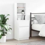 vidaXL Noptiera alb 39x35x125 cm lemn prelucrat vidaXL Noptiera alb 39x35x125 cm lemn prelucrat