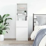vidaXL Noptiera alb 39x35x125 cm lemn prelucrat vidaXL Noptiera alb 39x35x125 cm lemn prelucrat