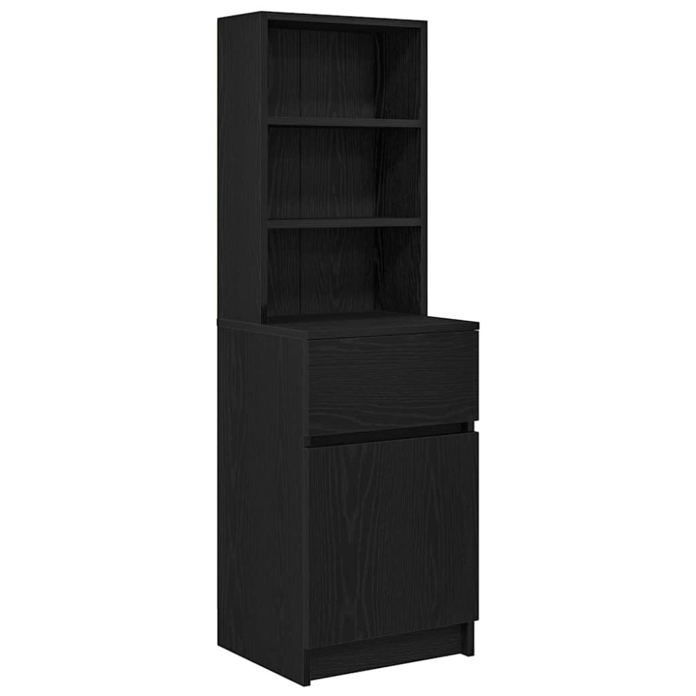 vidaXL Noptiera neagra 39x35x125 cm lemn prelucrat