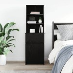 vidaXL Noptiera neagra 39x35x125 cm lemn prelucrat