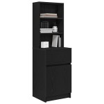 vidaXL Noptiera neagra 39x35x125 cm lemn prelucrat